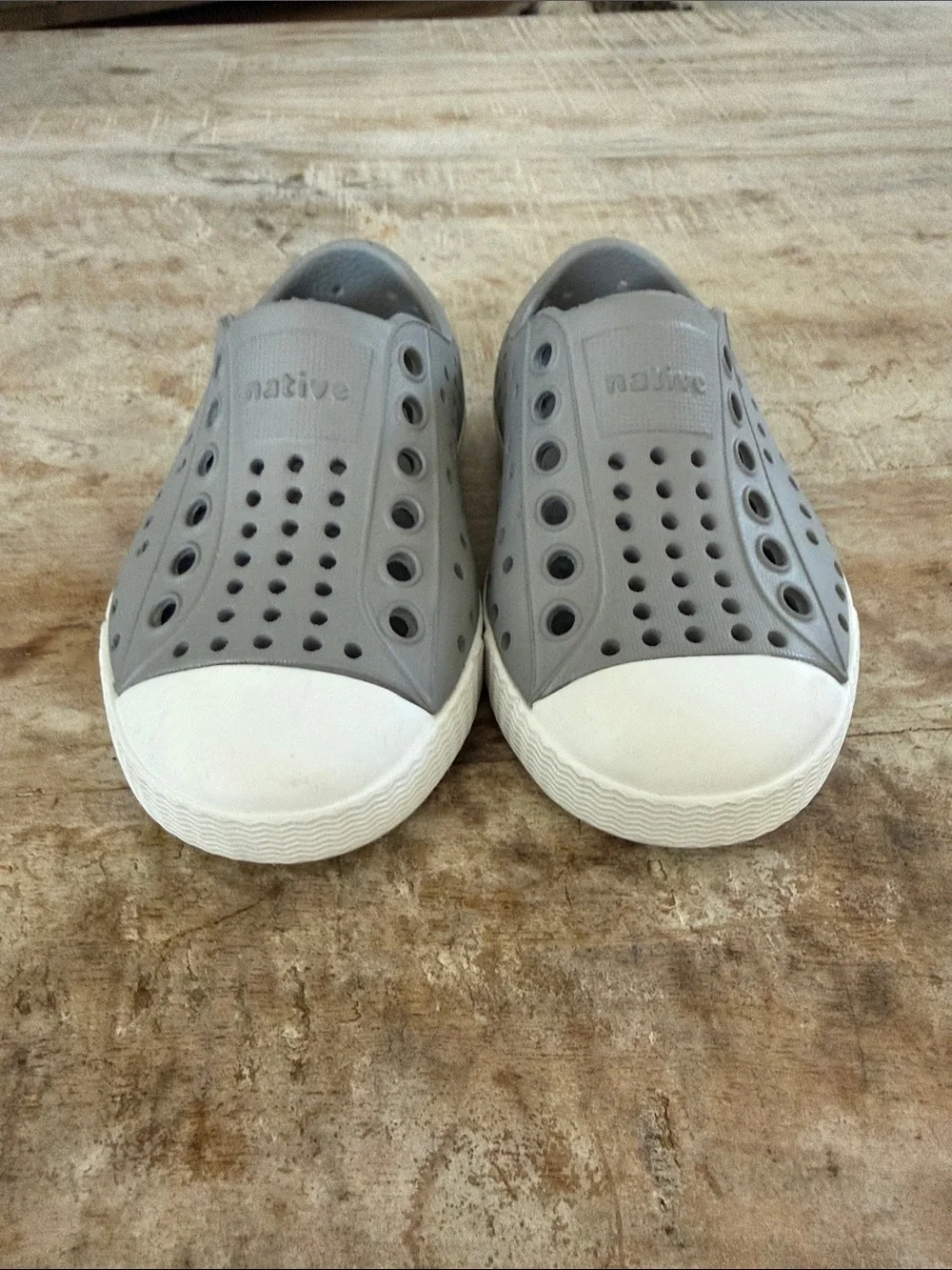 Native Jefferson Water Friendly Slip On Sneakers {pigeon grey/shell white} C5